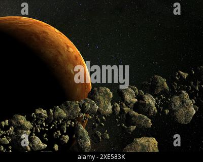 Orbiting Rocks Planets and orbiting rock formations Stock Photo - Alamy