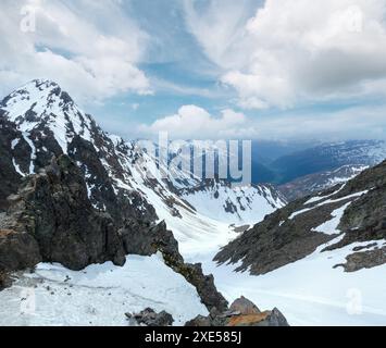 Mountain view from the Karlesjoch cable ski lift  upper station Stock Photo