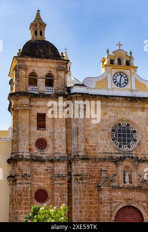 Church Iglesia de San Pedro Claver, colonial buildings located in Cartagena de Indias, in Colombia Stock Photo