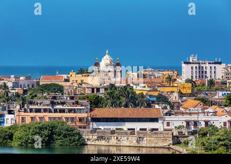 Urban skyline of Cartagena de Indias city on the Caribbean coast of Colombia Stock Photo