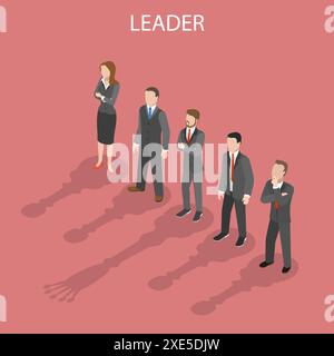 Team leader isometric flat vector conceptual illustration. Stock Photo