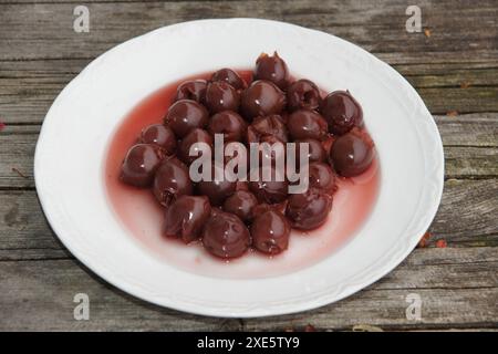 Prunus cerasus, sour cherry Stock Photo