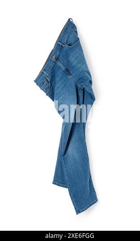 Blue jeans on white background. Stock Photo