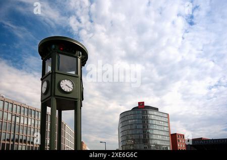 Germany,  Berlin,  Postdamer Platz, First Traffic Light Germany Stock Photo