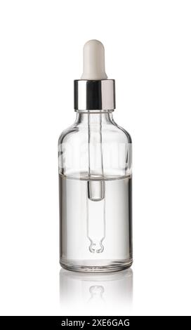 Essential serum Oil in cosmetic bottles with dropper Stock Photo