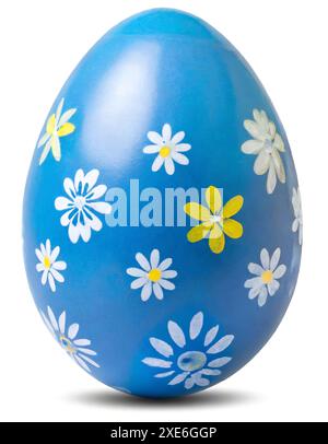 Painted egg, painted chicken egg for Easter holidays. Easter egg isolated on white background. Stock Photo