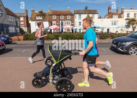 England, Kent, Deal, Group of Charity Runners Stock Photo