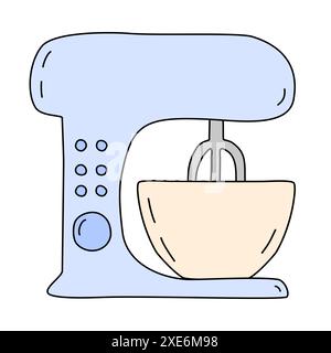Stand food mixer, doodle style vector illustration Stock Vector