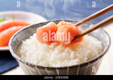 Rice with cod roe on top Stock Photo - Alamy
