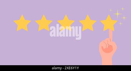 Flat  Conceptual Illustration of Customer Satisfaction Rating, Online Client Feedback Flat  Conceptual Illustration of Customer Stock Photo