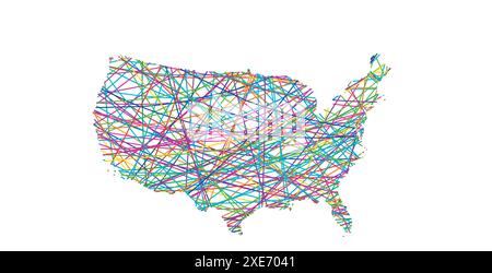 Scribble map of United States of America. Sketch Country map black for ...