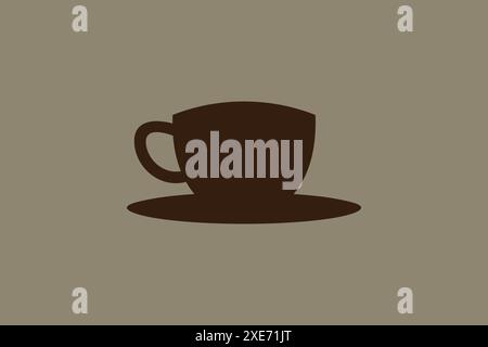 Silhouette coffee cup logo design concept template. A simple and flat logo design that is easy to apply in any media. Stock Vector