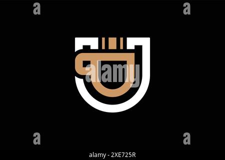 Hot drink cup creative logo with letter U design concept. Stock Vector