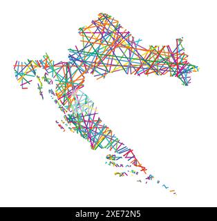 Abstract map of Croatia Abstract map showing the country with a pattern ...