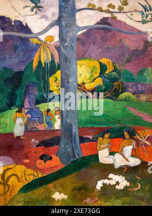 PAUL GAUGUIN (1848-1903)  French artist. His 1892 painting Mata Mua  (In Olden Times) Stock Photo