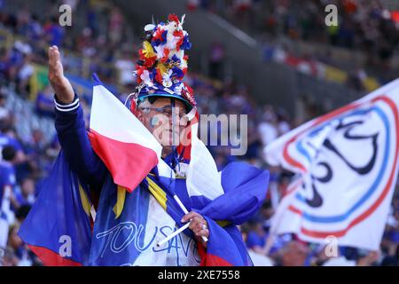 Dortmund, Germany. 25th June, 2024. Supporter of France during the Uefa Euro 2024 Group D match between France and Poland at BVB Stadion Dortmund on June 25, 2024 in Dortmund, Germany . Credit: Marco Canoniero/Alamy Live News Stock Photo