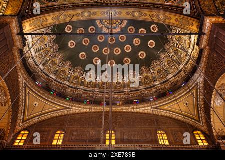 Ceiling, interior, Mosque of Muhammad Ali, 1830, UNESCO World Heritage Site, Citadel, Cairo, Egypt, North Africa, Africa Stock Photo