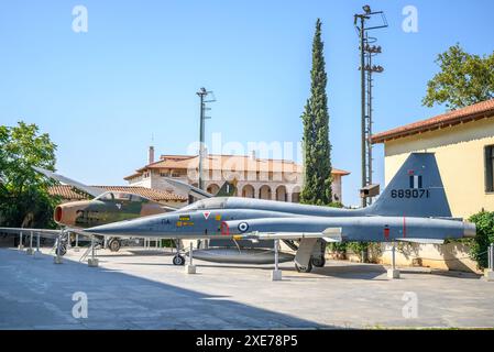 Outdoor exhibition of planes at Athens War Museum, military museum of the Greek Armed Forces in Athens, Greece on 16 August 2023 Stock Photo