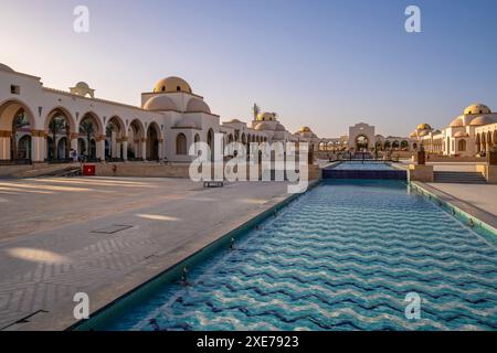 View of Arrival Piazza in Sahl Hasheesh Old Town, Sahl Hasheesh, Hurghada, Red Sea Governorate, Egypt, North Africa, Africa Stock Photo