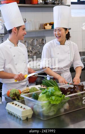 Sharpening knives. Luis Irizar cooking school. Donostia, Gipuzkoa, Basque Country, Spain Stock Photo