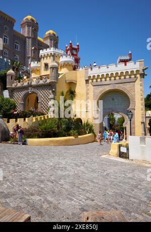 The main entrance to the Pena Palace. Sintra. Portugal Stock Photo