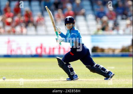 England Women's Tammy Beaumont during the first women's one day international match at Seat Unique Riverside, Chester-le-Street. Picture date: Wednesday June 26, 2024. Stock Photo