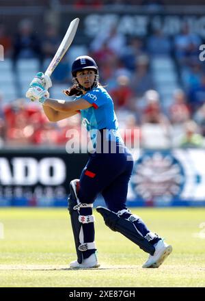 England Women's Maia Bouchier during the first women's one day international match at Seat Unique Riverside, Chester-le-Street. Picture date: Wednesday June 26, 2024. Stock Photo