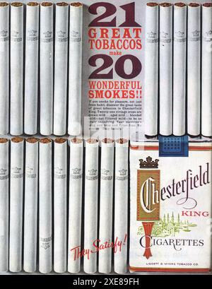 great cigarette 1961 Chesterfield Cigarettes Ad - 21 Great Tobaccos Stock Photo