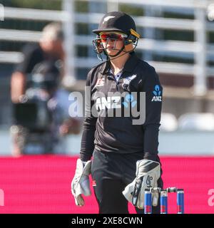 Chester Le Street, UK. 26th June, 2024. Isabella Gaze during the Metro Bank Womens ODI match between England Women and New Zealand Women at Seat Unique Riverside, Chester-Le-Street, UK on 26 June 2024. Photo by Stuart Leggett. Editorial use only, license required for commercial use. No use in betting, games or a single club/league/player publications. Credit: UK Sports Pics Ltd/Alamy Live News Stock Photo