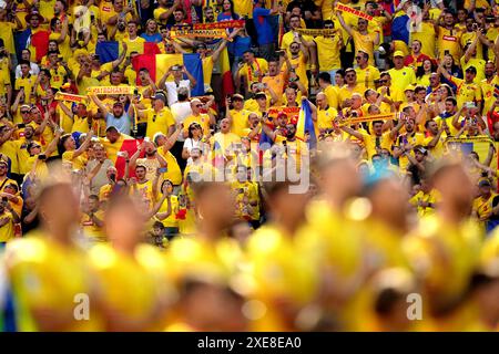 Frankfurt, Germany. 26th June, 2024. Romania's supporters during the Euro 2024 soccer match between Slovakia and Romania at the Frankfurt Arena, Frankfurt, Germany - Wednesday 26 June 2024. Sport - Soccer . (Photo by Spada/LaPresse) Credit: LaPresse/Alamy Live News Stock Photo