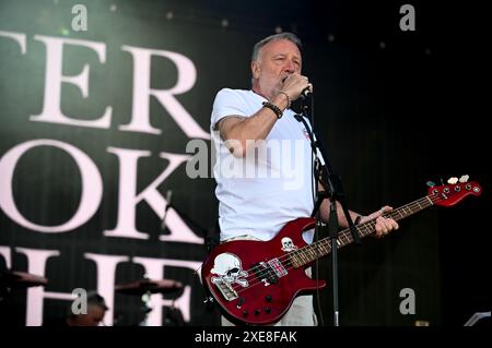 Peter Hoo and the Light Performing at Lets Rock Leeds 80s Festival 2024 ,Leeds,  UK Stock Photo