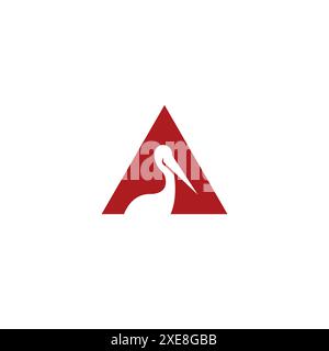 Letter A Pelican Logo Template. Pelican Icon Vector Stock Vector