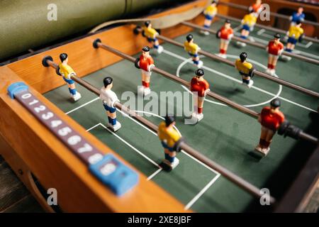 Table football soccer game, playing team concept Stock Photo