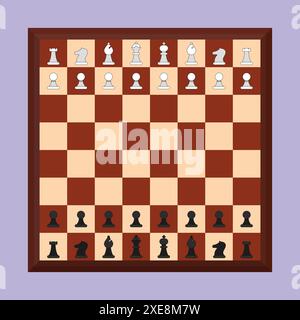 Chess board vector icon. Chess board set illustration vector. Chess board with pieces set Stock Vector