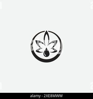 Simple Cannabis Logo Template. Best for Logo or Icon. Stock Vector