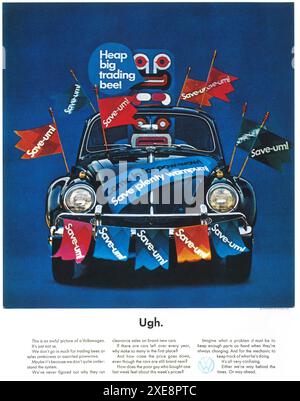 1964 VW Volkswagen Beetle ad - 'This is an awful picture of a Volkswagen' Stock Photo