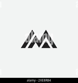 M letter mountain logo design vector template. Stock Vector