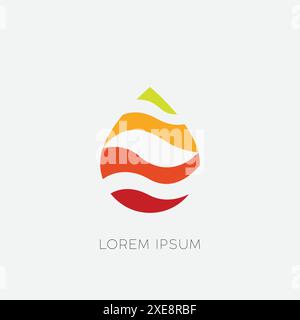 Colorful oil drop abstract vector logo design template. Abstract waterdrop creative logotype. Stock Vector