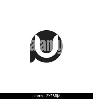 Abstract letter UP PU geometric Initial based logo design. Stock Vector