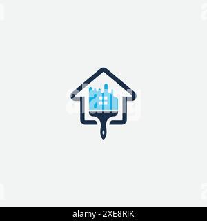 house print and printing logo design template. Vector illustration. Stock Vector