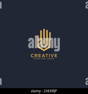 Modern thin lines letter V logo.. V VV icon initials based Monogram and Letters in vector Stock Vector