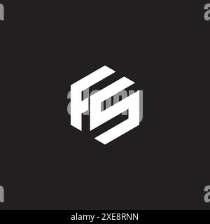 Abstract letter FS SF geometric Initial based logo design. Stock Vector
