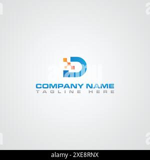 Letter d tech logo initial design template. Stock Vector