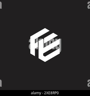 Abstract letter FE EF geometric Initial based logo design. Stock Vector