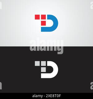 d logo design and creative, d tech logo template. Stock Vector