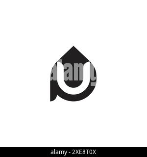 Abstract letter UP Initial based arrow symbol logo design. Stock Vector