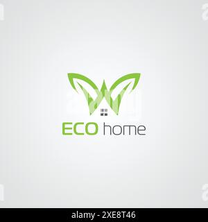 ECO Home and Leaf Logo vector for your company, real eastate landscape logo template Stock Vector