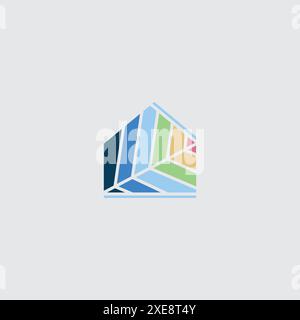 Eco House Logo abstract design. real estate vector logo template Stock Vector