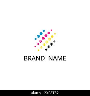 Digital print logo icon vector illustration Stock Vector