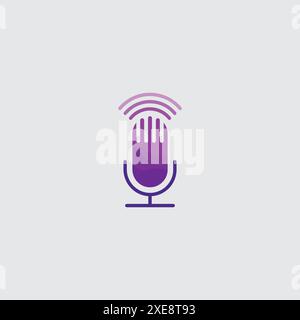 podcast logo design template . colorful microphone icon design Stock Vector
